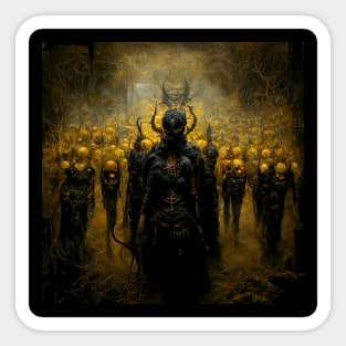 Dark army of the demons | Black and Gold Sticker